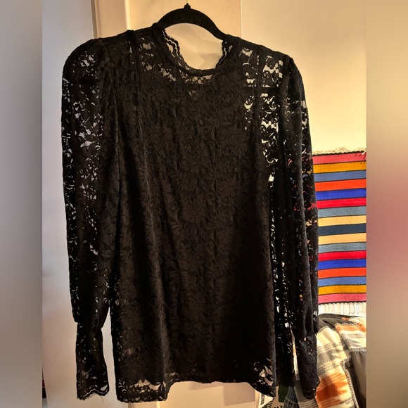 Lace mock neck top with camisole - Picture 1 of 6